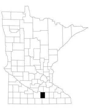 Map of waseca County in Minnesota state on white background. single County .. Stock Illustration