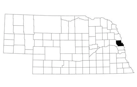 Map of washington County in Nebraska state on white background. single Coun.. Stock Illustration