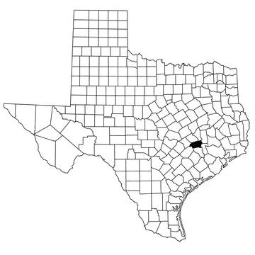 Map of Washington County in Texas state on white background. single County .. Stock Illustration