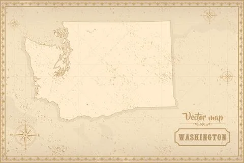Map of Washington in the old style Stock Illustration