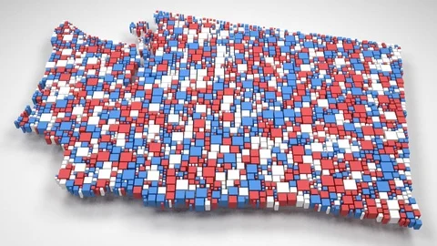 Map of Washington - USA - Stock Footage 81056863