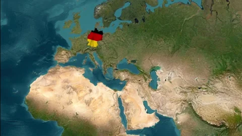 Map with waving flag of Germany Stock Footage 294127576