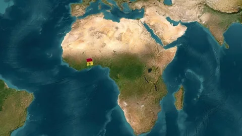 Map with waving flag of Ghana Stock Footage 294127727