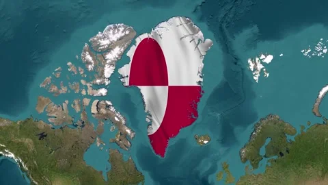 Map with waving flag of Greenland Stock Footage 294127729