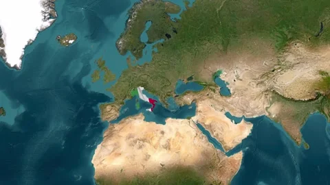 Map with waving flag of Italy Stock-Footage 294127934