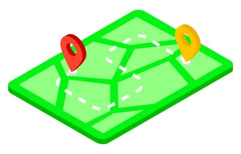 Map with waypoints, delivery service concept, vehicle route. Map for a traveler Stock Illustration