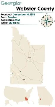 Map of Webster County in Georgia Stock Illustration