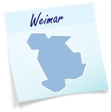 Map of weimar as sticky note 스톡 일러스트