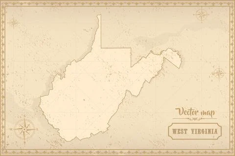 Map of West Virginia in the old style Stock Illustration