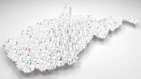 Map of West Virginia - USA - Stock Illustration