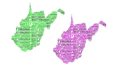 Map of West Virginia - vector illustration Illustrazione stock