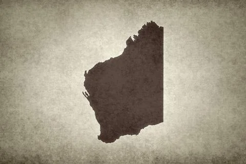 Map of Western Australia on a paper Stock Illustration
