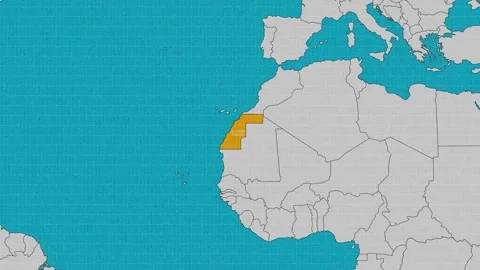 Map of Western Sahara Stock Footage 295284835