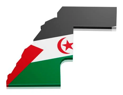 Map Western Sahara Stock Illustration