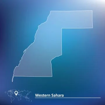 Map of Western Sahara Stock Illustration