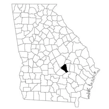 Map of wheeler County in Georgia state on white background. single County m.. Stock Illustration