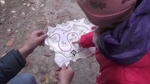 Map where the treasure is hidden Stock Footage 102596978