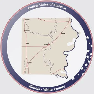 Map of White County in Illinois Stock Illustration
