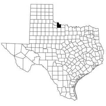 Map of wilbarger County in Texas state on white background. single County m.. Stock Illustration
