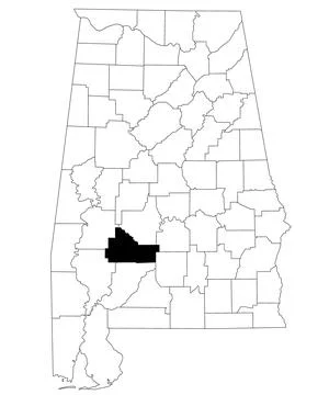 Map of Wilcox County in Alabama state on white backround. single County map.. Stock Illustration