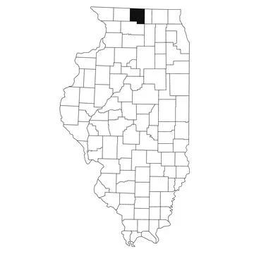 Map of Winnebago County in Illinois state on white background. single Count.. Stock Illustration