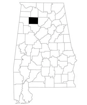 Map of Winston County in Alabama state on white backround. single County ma.. Stock Illustration
