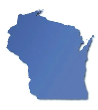Map of Wisconsin - USA Stock Illustration