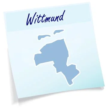 Map of wittmund as sticky note Stock Illustration
