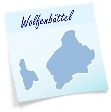 Map of wolfenbuettel as sticky note Stock Illustration