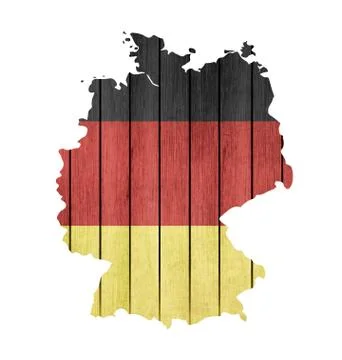 Map With Wooden Flag Of Germany Illustrazione stock