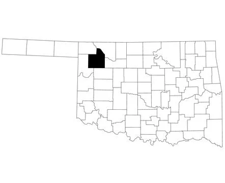 Map of Woodward County in Oklahoma state on white background. single County.. Stock Illustration