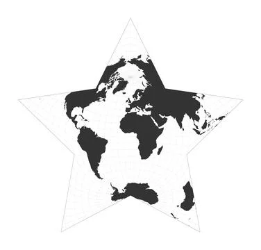 Map of The World. Berghaus star projection. Globe with latitude and longitu.. Illustrazione stock