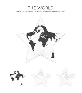 Map of The World. Berghaus star projection. Globe with latitude and longitu.. Stock Illustration
