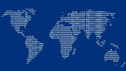 Map of the world from a binary code Stock Illustration