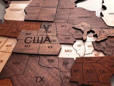 Map of the world with city designations. Stock Photos
