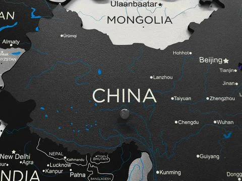 Map of the world with city designations. 写真素材