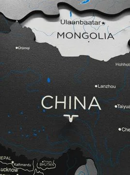 Map of the world with city designations. Stock Photos