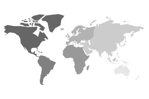 Map of World continents Stock Illustration
