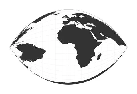 Map of The World. Craig retroazimuthal projection. Globe with latitude and .. Illustrazione stock