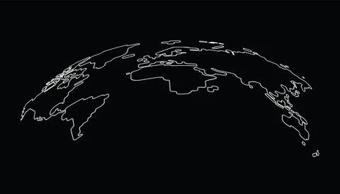 Map World Curved Shape Stock Illustration