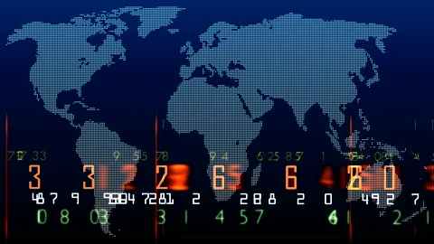 Map of world for data, events, information. Background for video editing Stock Footage 154483519