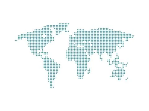 Map world of dot. Dotted world map. Isolated on white background. Vector Stock Illustration