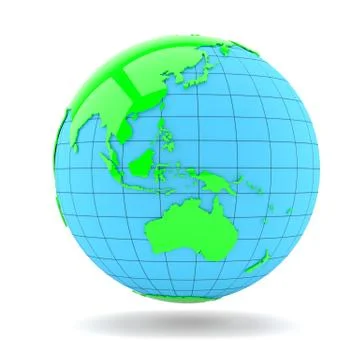 Map of the world globe with shadow 库存插图