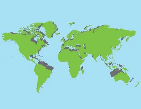 Map of the world green Stock Illustration
