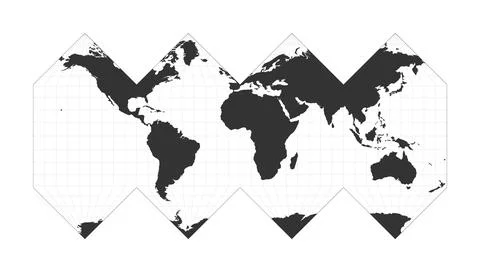 Map of The World. HEALPix projection. Globe with latitude and longitude net.. イラスト素材