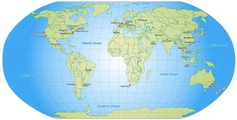 Map of the world Illustrazione stock