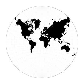 Map of the world illustration. Lagrange conformal projection. Plan world ge.. 스톡 일러스트