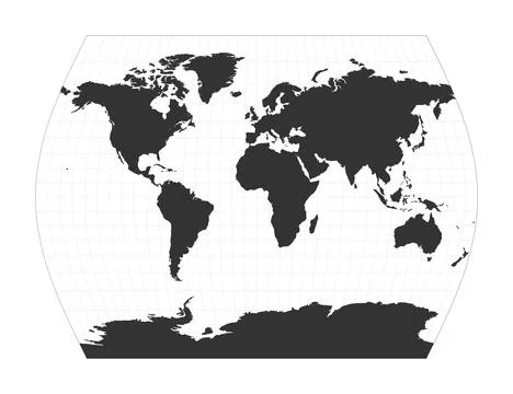 Map of The World. John Muir's Times projection. Globe with latitude and lon.. Stock Illustration