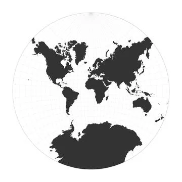 Map of The World. Lagrange conformal projection. Globe with latitude and lo.. イラスト素材