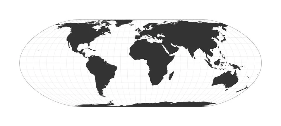 Map of The World. Nell-Hammer projection. Globe with latitude and longitude.. Stock Illustration